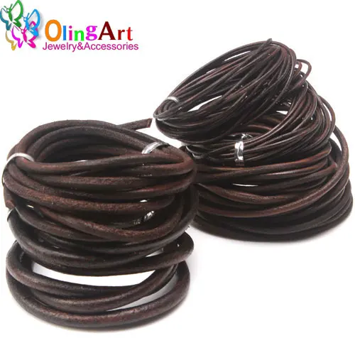 Glaze 017 Olingart диаметр 1,5/2/3/4/5/6 мм черный/натуральный/коричневый/глазурь кожа круглый шнур Строка Веревка для Цепочки и ожерелья Браслет "сделай сам" для изготовления ювелирных изделий - Цвет: Glaze 017