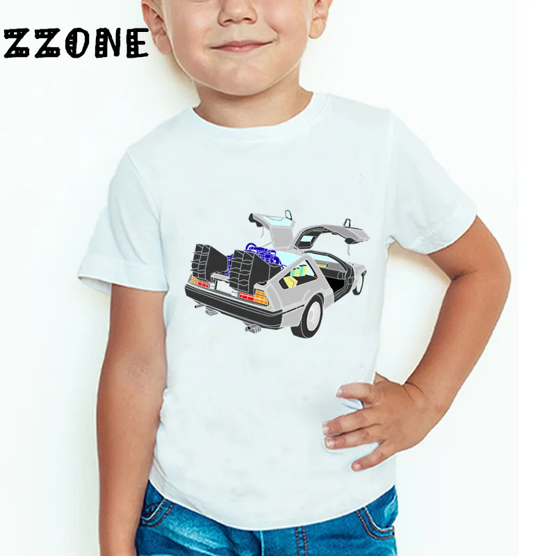 DMC Delorean/детская футболка «снова в будущее» летние топы с короткими рукавами для мальчиков и девочек, детская модная повседневная одежда HKP2260