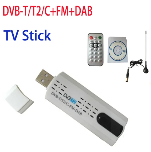 Digital satellite DVB t2 usb tv stick Tuner with antenna Remote HD TV Receiver for DVB-T2/DVB-C/FM/DAB Wholesale Free Shipping |