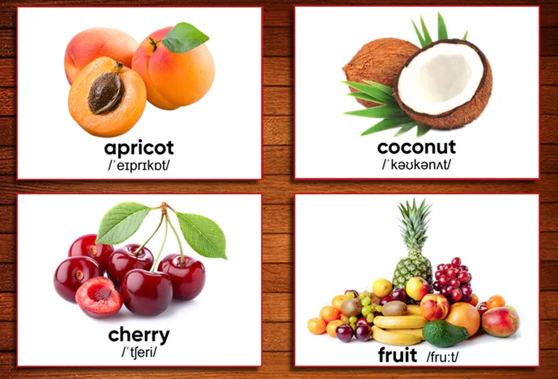 28 шт. детские развивающие карточки с фруктами | Игрушки и хобби