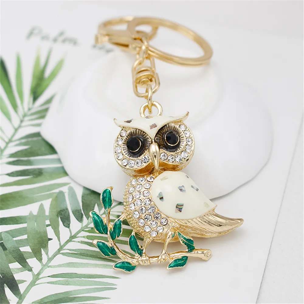 Милый кулон совы кожаный брелок с кисточками Золотая цепочка автомобильный