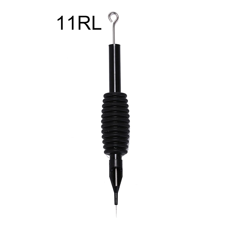 Ручка татуировки с медицинской стальной иглой 19 мм круглый вкладыш 1RL 3RL 5RL 7RL 9RL 11RL 13RL 15RL черные одноразовые иглы татуировки 1 шт - Цвет: Зеленый