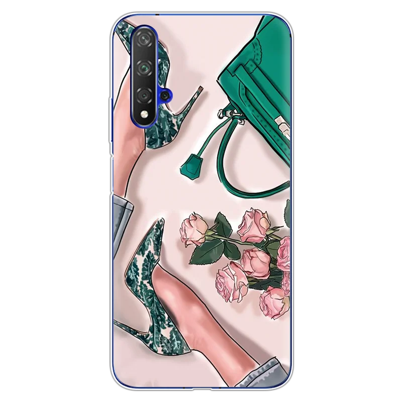 0clvbao Модные черно-коричневые накладки для мамы и дочки, для huawei Honor 20, чехол s 6,2", мягкие чехлы из ТПУ для huawei Honor 20 Pro, чехол - Цвет: 0clvbao