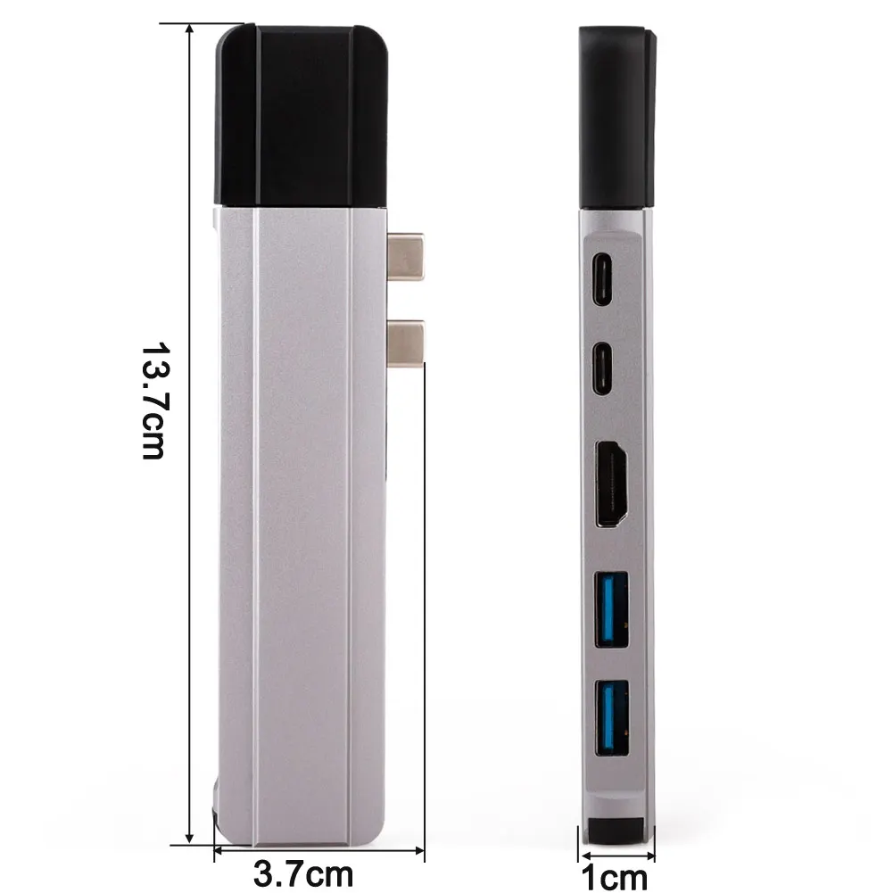 1 шт. два порта USB C концентратор к HDMI 4K с TF SD ридер слот адаптер для MacBook Pro/Air новое