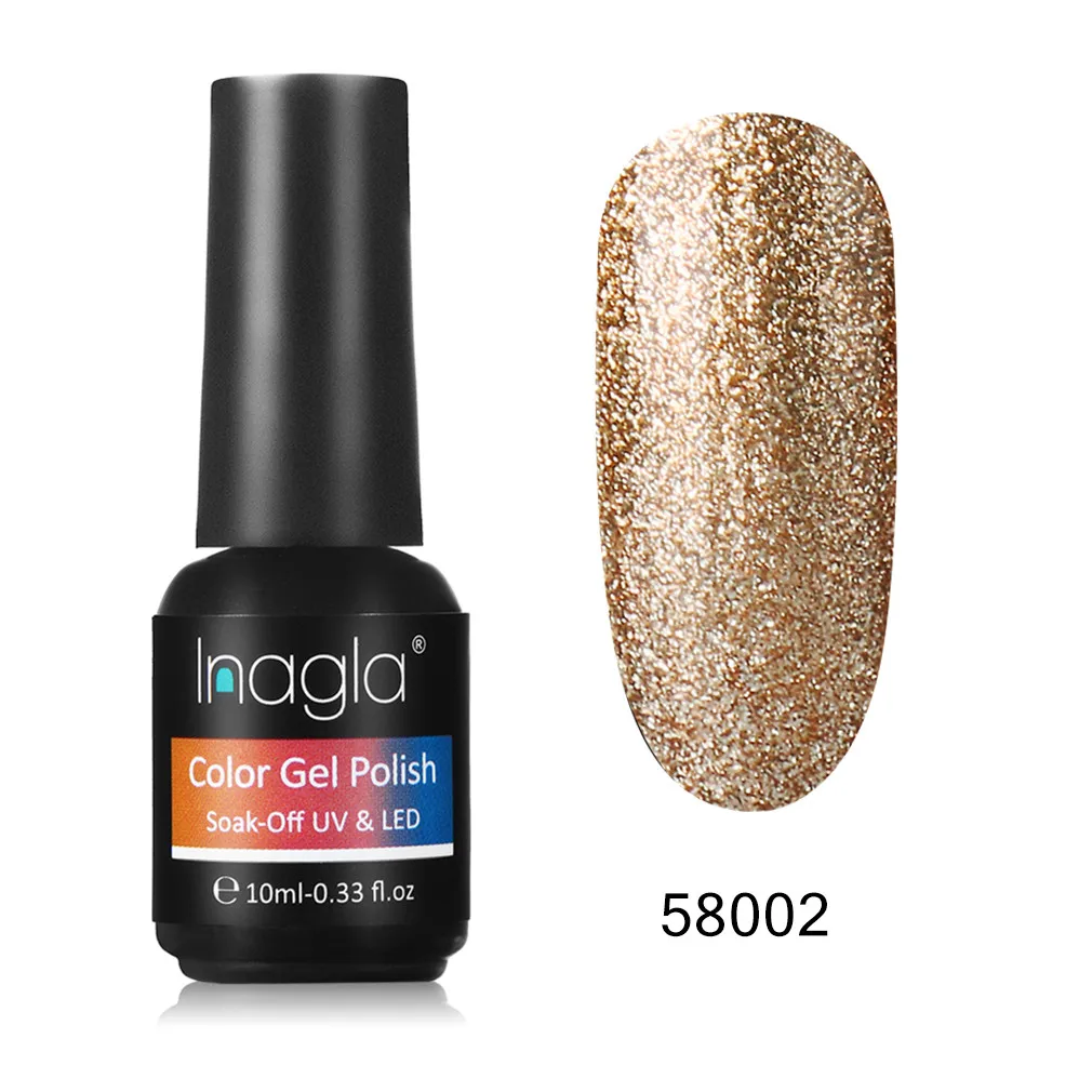 10 мл Платиновый Гель лак для ногтей Inagla отмачиваемый УФ светодиодный Блестящий