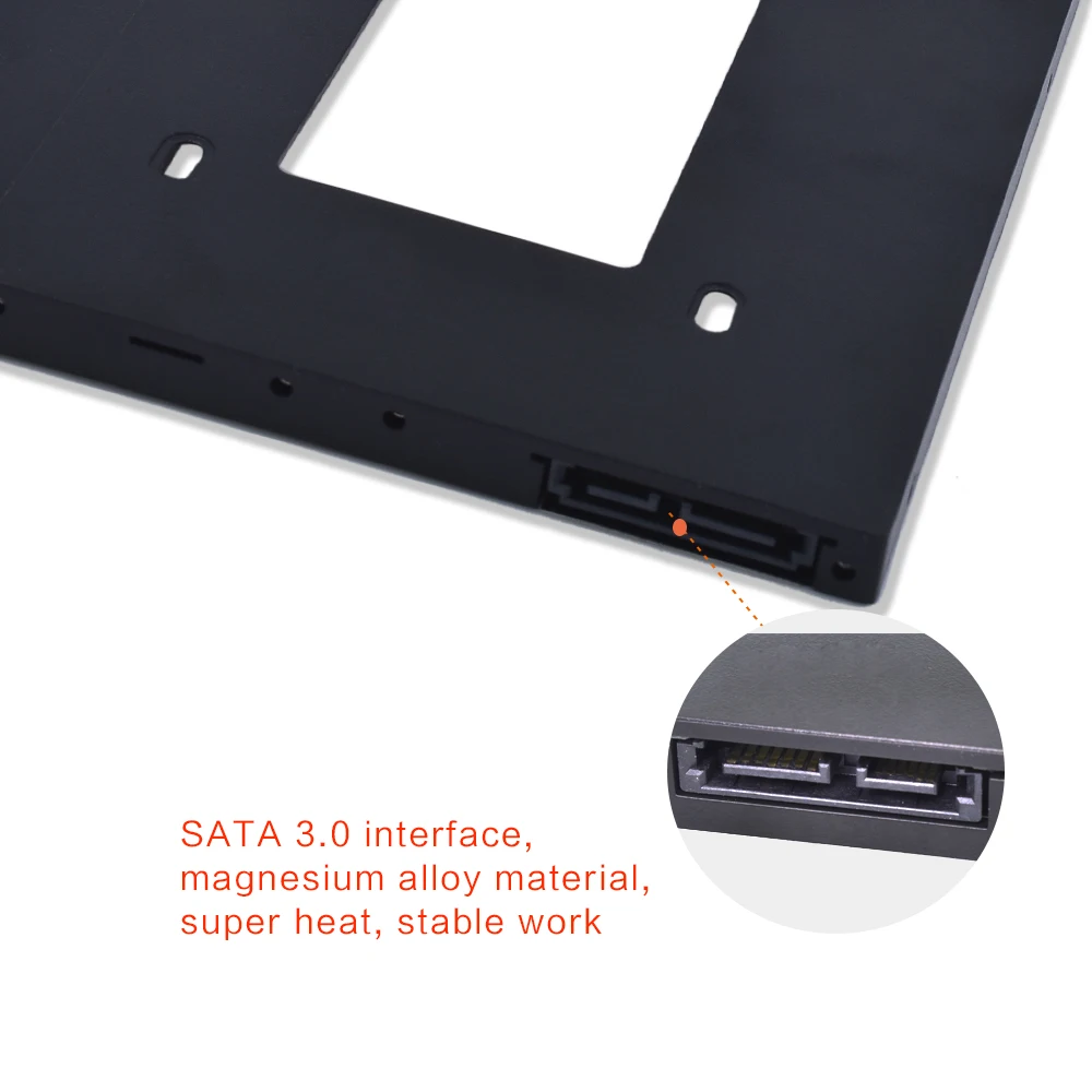 TISHRIC пластиковый алюминиевый Универсальный 9,5 мм SATA 3,0 2nd HDD Caddy 2," SSD CD DVD для HDD чехол Корпус CD-ROM ODD Optibay