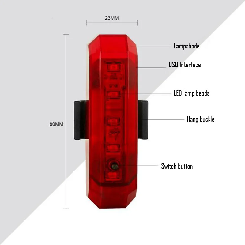 Велосипедный светильник USB Перезаряжаемый светодиодный свет велосипеда горный