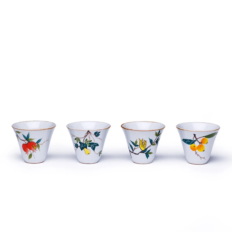 70 мл Винтаж глазури кракле ручная роспись Чай чашки Цзиндэчжэнь Керамика пуэр