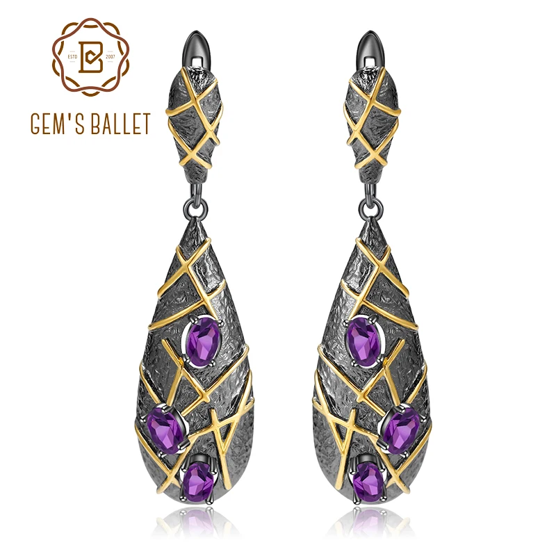 Серьги GEM'S BALLET из стерлингового серебра 925 пробы оригинальные серьги ручной