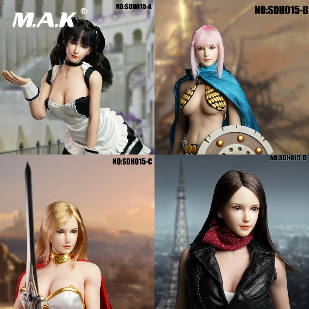 

SDH015 1/6 Scale Female Head Sculpt Realistic Style Pale Skin Model for 12 inches Phicen Action figure Body Accessory