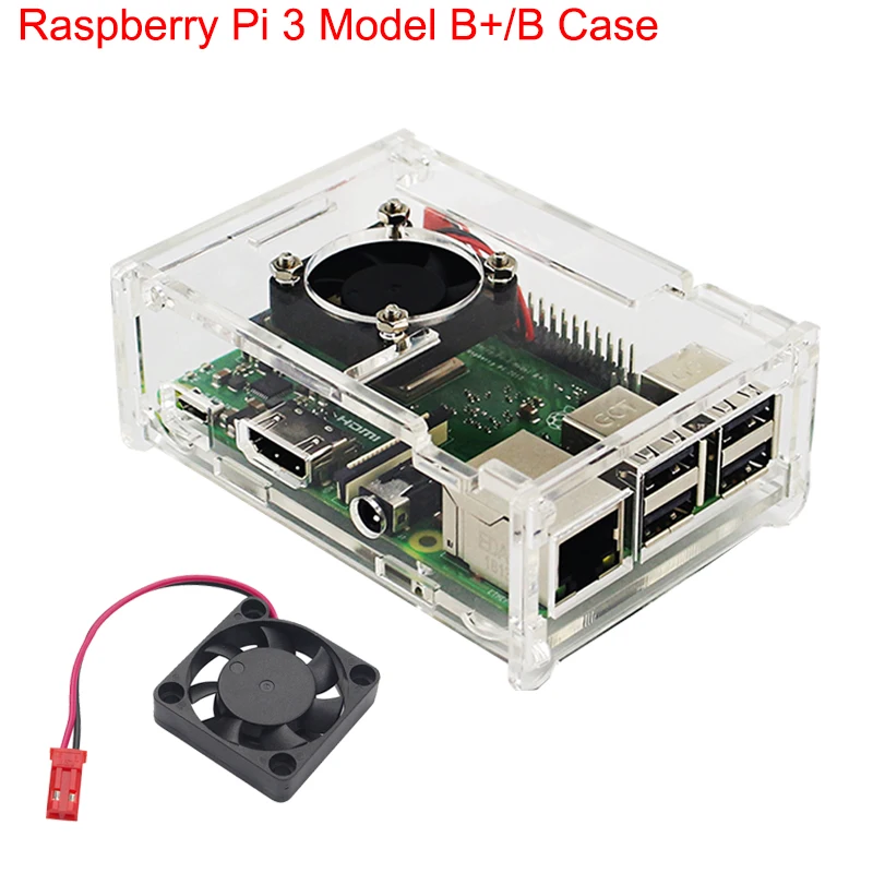 Акриловый чехол для Raspberry Pi 3 Model B +/Raspberry прозрачная крышка коробки с охлаждающим