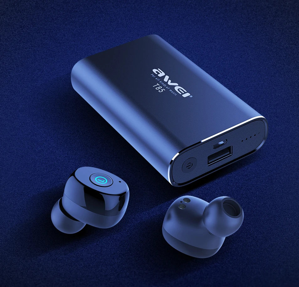 TWS-Наушники AWEI T85 с поддержкой Bluetooth 5 0 и внешним аккумулятором на 1800 мА · ч |