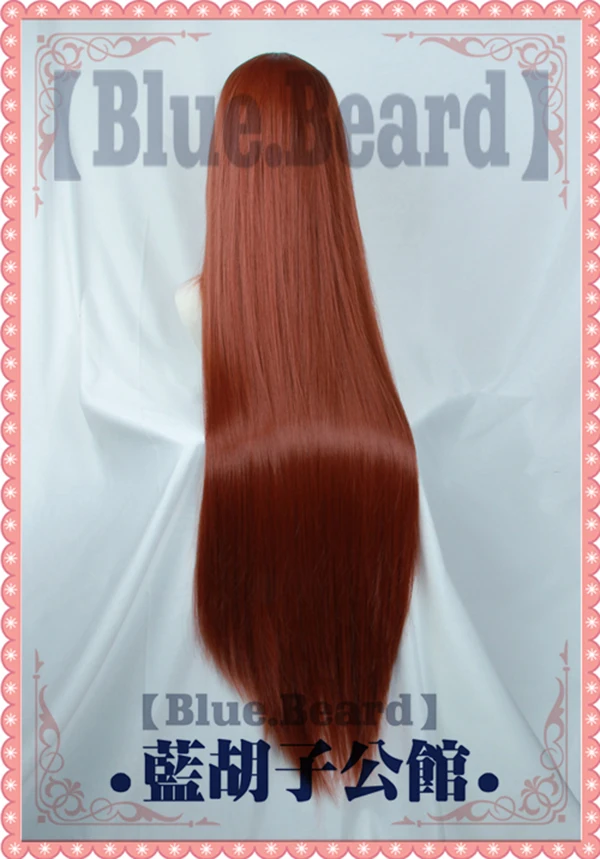 Парик Steins Gate Makise Kurisu Christina 100 см длинные прямые каштановые термостойкие
