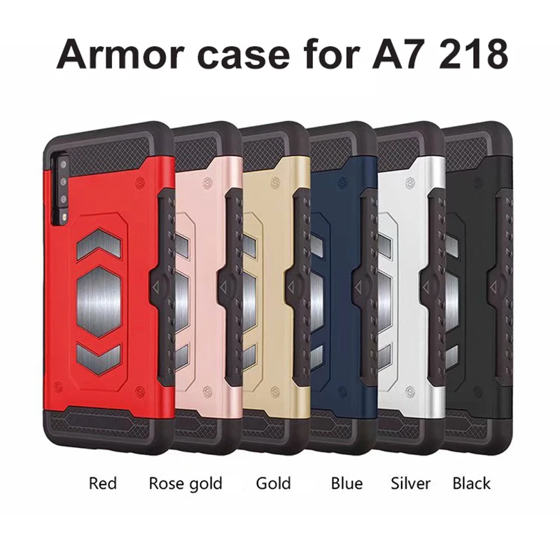 Heavy Duty Car Magnet Armor Case For Samsung Galaxy A7 2018 A750 Shockproof Cover Back Card Slots | Мобильные телефоны и