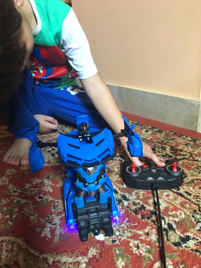 Technic трансформация Радиоуправляемый автомобиль радиоуправляемый светодиодный спортивный автомобиль Дрифт модель трансформирующая игрушка 1:18 один ключ