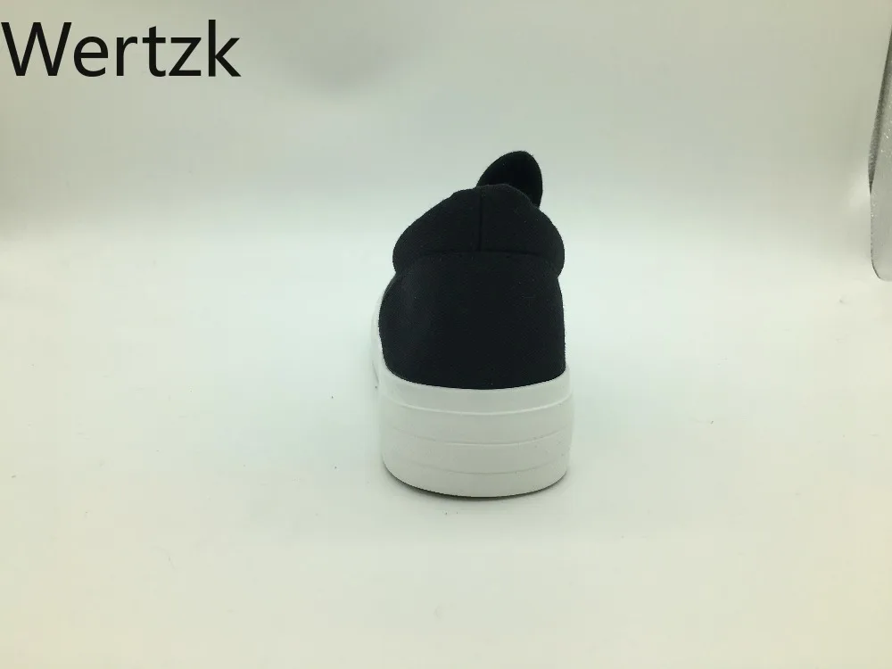 Женские парусиновые туфли с аппликацией ertzk Модные слипоны увеличивающие рост E534