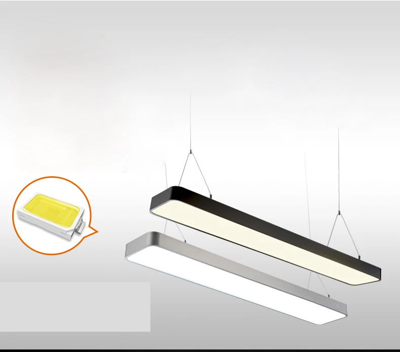 X современная простая светодиодная офисная люстра с длинной полосой алюминиевая