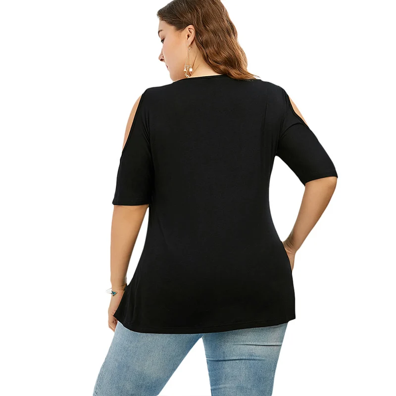 LARGERLOF Oversize T-shirt 3 Color 5xl Off The Shoulder Tops For Women Shirt Woman New 2019 T47727 | Женская одежда