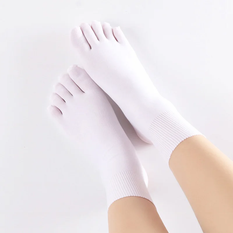 VERIDICAL 5 Pairs/Lot Nylon Woman Man Five Finger Socks Thin Compression Silk Toe Socks Solid Fashions Meias Feminino Sokken