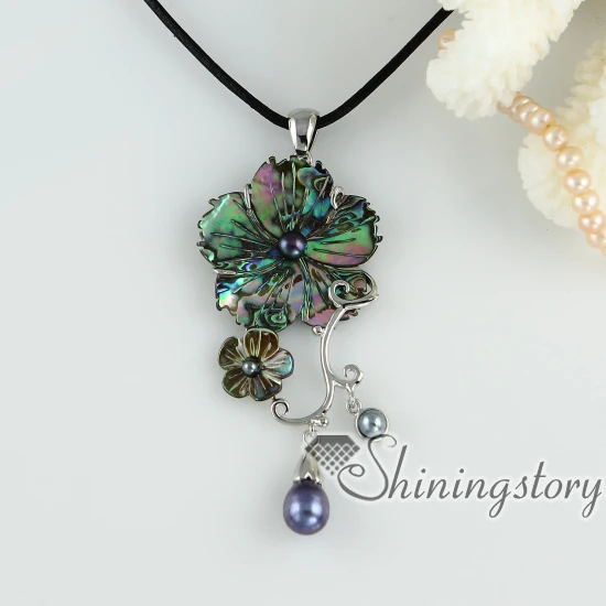 Ожерелья в виде цветка камеи Радужный розовый пингвин белый устричный морской