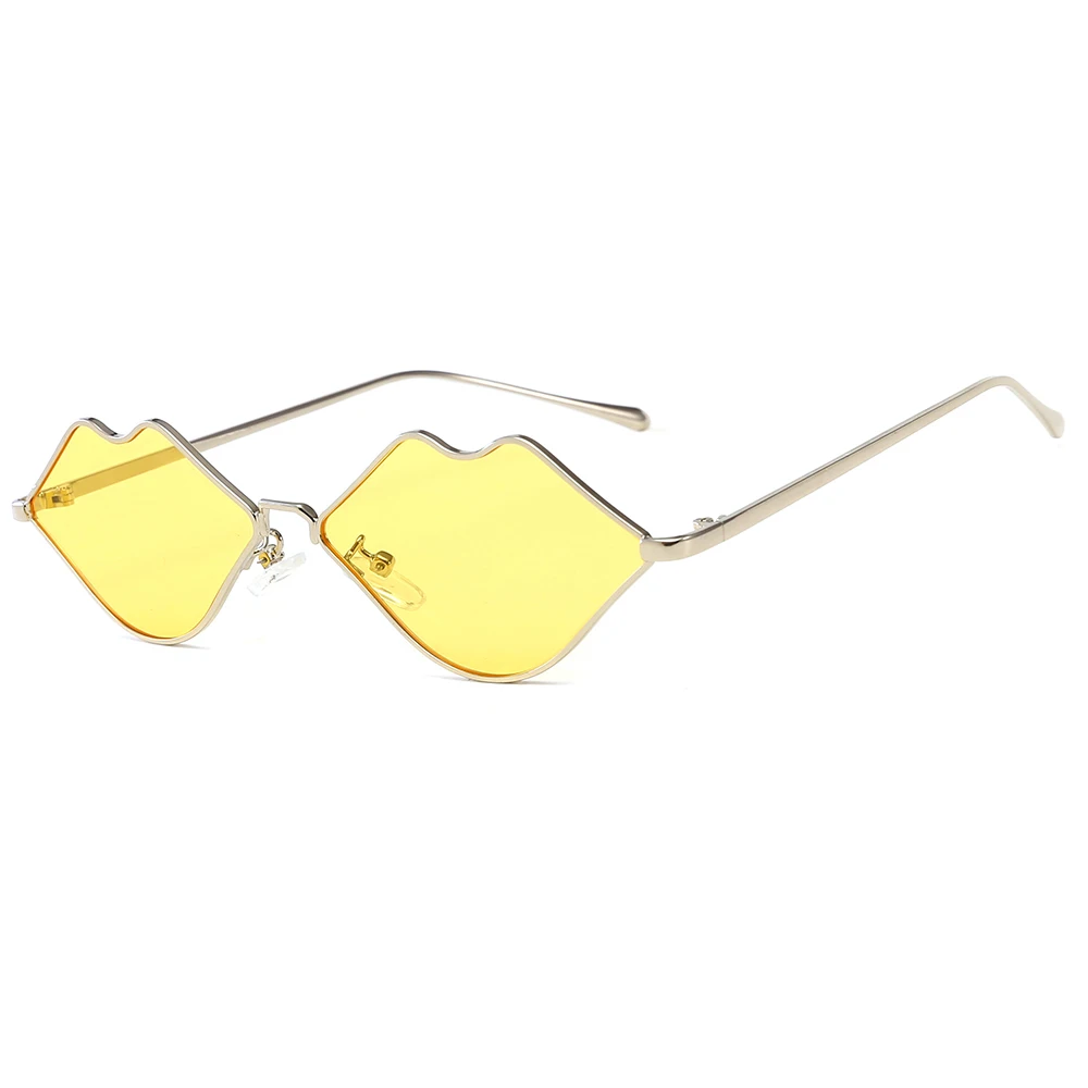 Женские солнцезащитные очки новинка 2019 в форме губ сеточку с красной звездой