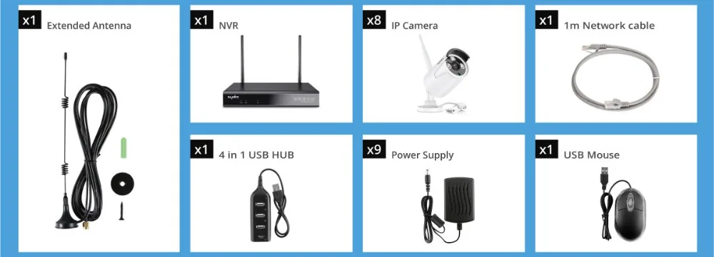SANNCE 8CH Беспроводная система видеонаблюдения 960P 1.3MP NVR IP IR-CUT уличная камера видеонаблюдения IP система безопасности комплект видеонаблюдения