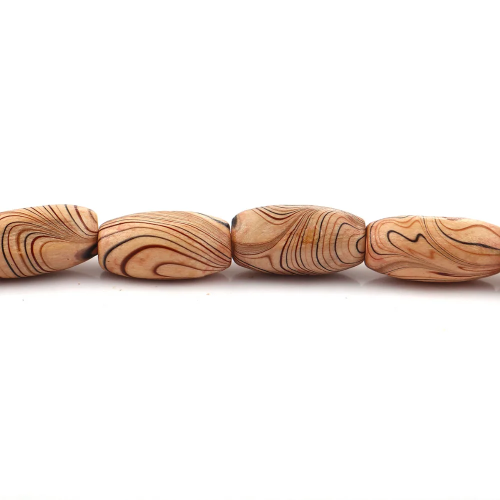 DoreenBeads деревянные бусины разделители овальные коричневые полосы 15 мм x 8 (5/8 &quotx
