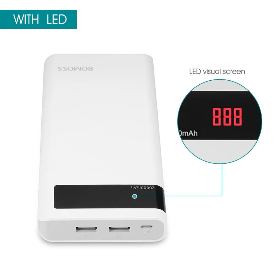 ROMOSS Sense 6P 20000mAh внешний аккумулятор портативный со светодиодным дисплеем двойной