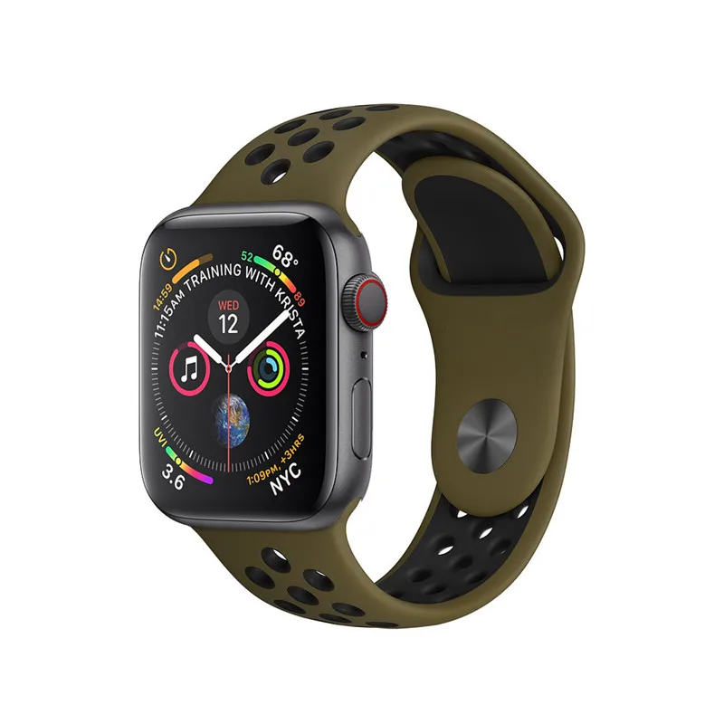 OSRUI ремешок для Apple Watch band 4 3 iwatch 42 мм/38 мм 44 мм/40 correa pulseira спортивный силиконовый