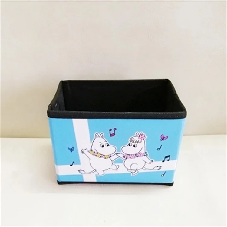Moomin семейная мультяшная Милая настольная коробка для сбора косметики в сложенном виде, Супер милые настольные контейнеры для хранения, органайзер для макияжа