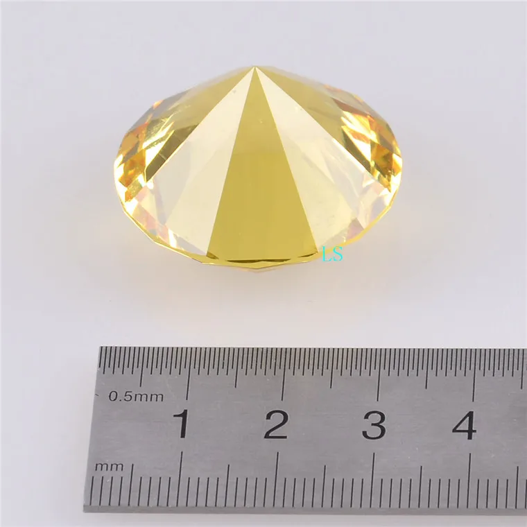 Желтый кристалл алмаза оптовая продажа Бесплатная доставка 1 шт цвет 30 мм K9