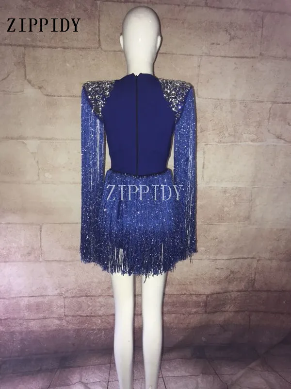 2018 women big stones tassel bodysuit outfit bra female singer nightclub DS DJ dance wear stage costume performance Clothes