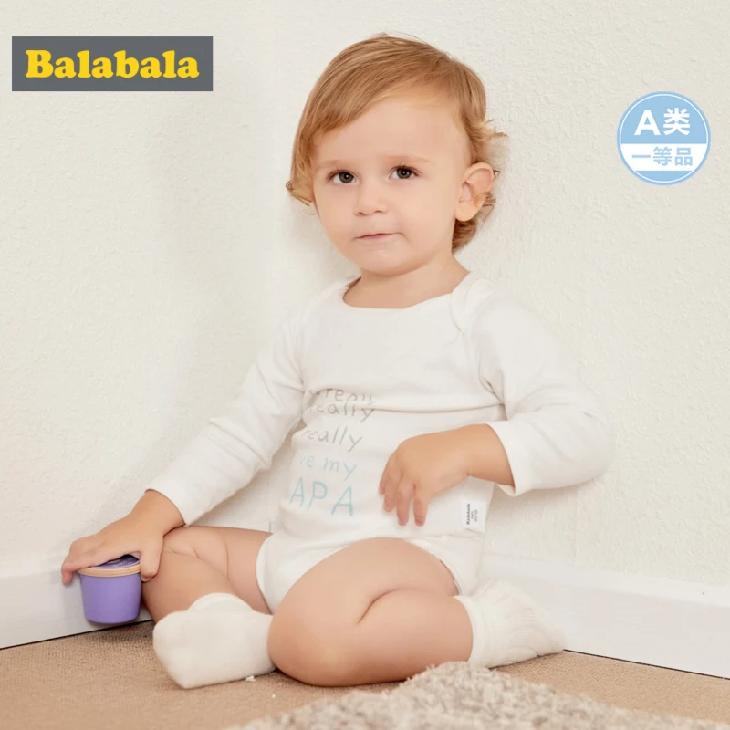 Balabala/детские мягкие хлопковые боди с принтом из 3 предметов открытыми плечами для