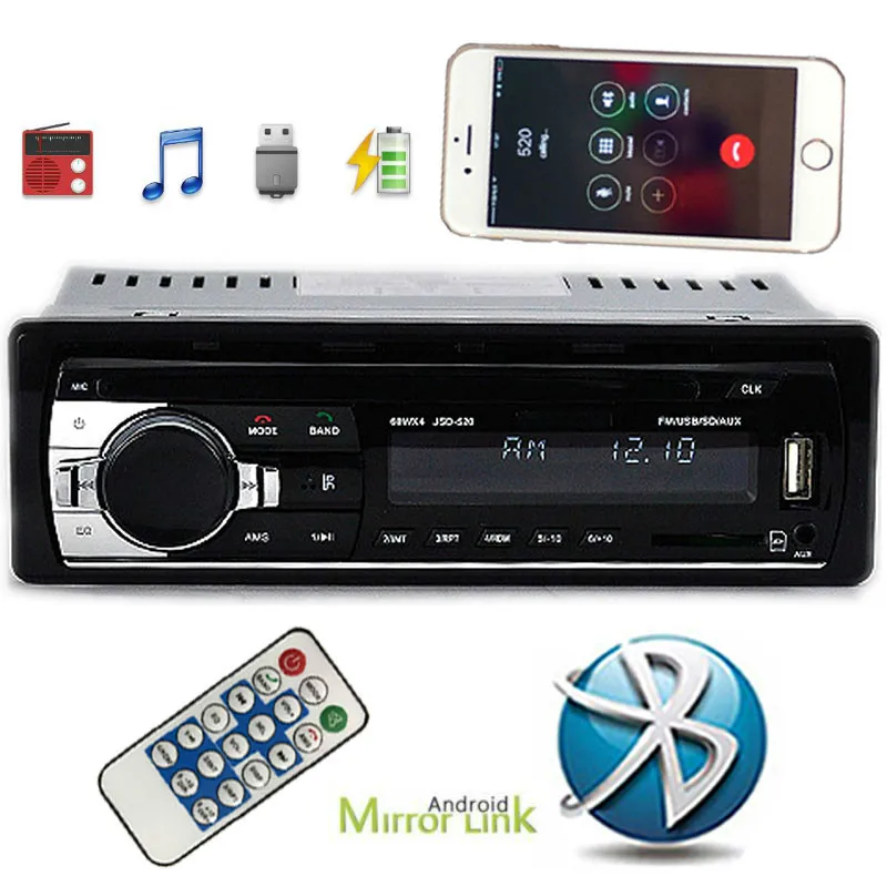 Аудио Bluetooth автомобильный Радио стерео MP3 плеер AUX IN FM USB 1 Din 12 V в тире Авто