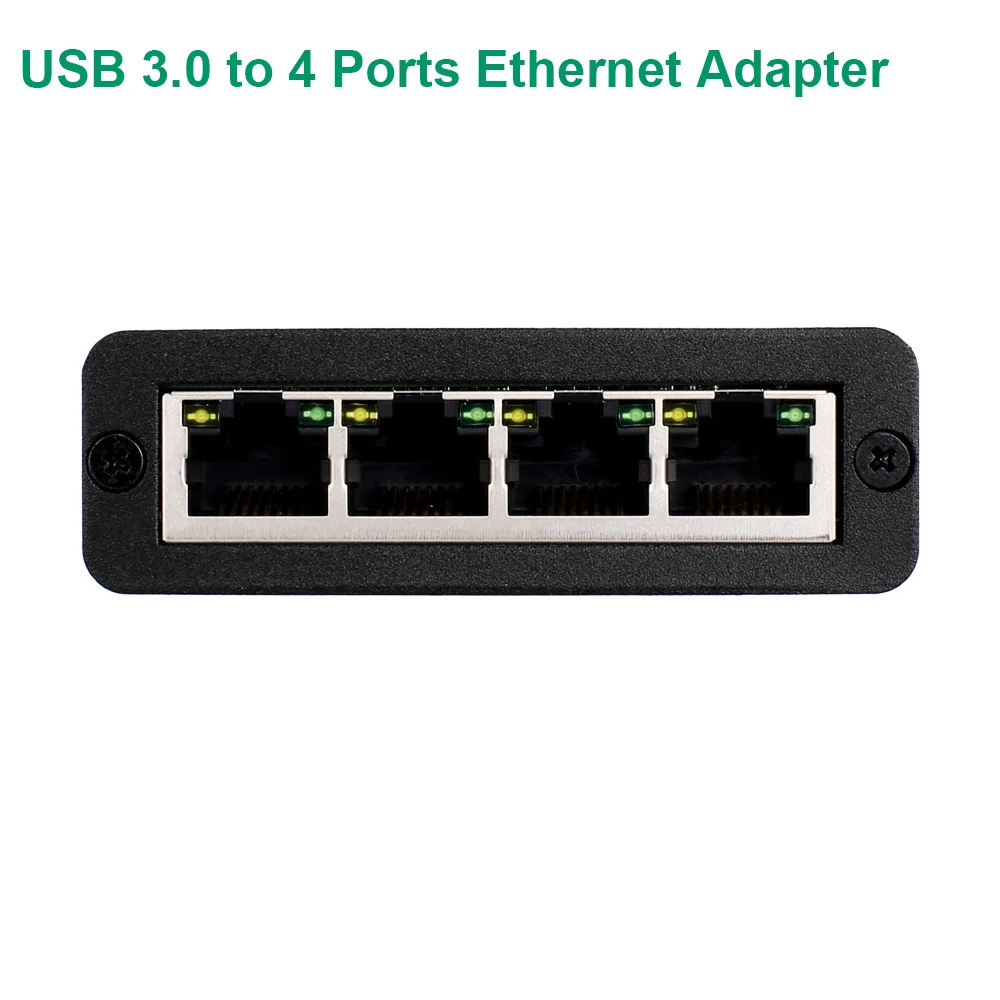 USB3.0 to 4 Ports 10/100/1000M ethernet controller adapter usb ports rj45 gigabit external nic network RTL8153 chip | Безопасность и