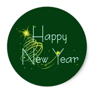 1 5inch happy new year olive by sharon sharpe classic round sticker