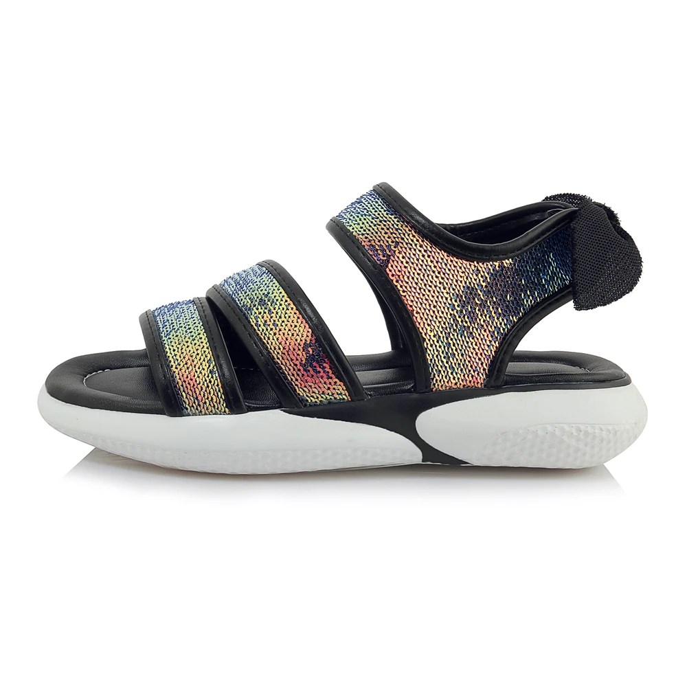 Женские босоножки на плоской подошве FOREADA туфли с блестками открытым носком