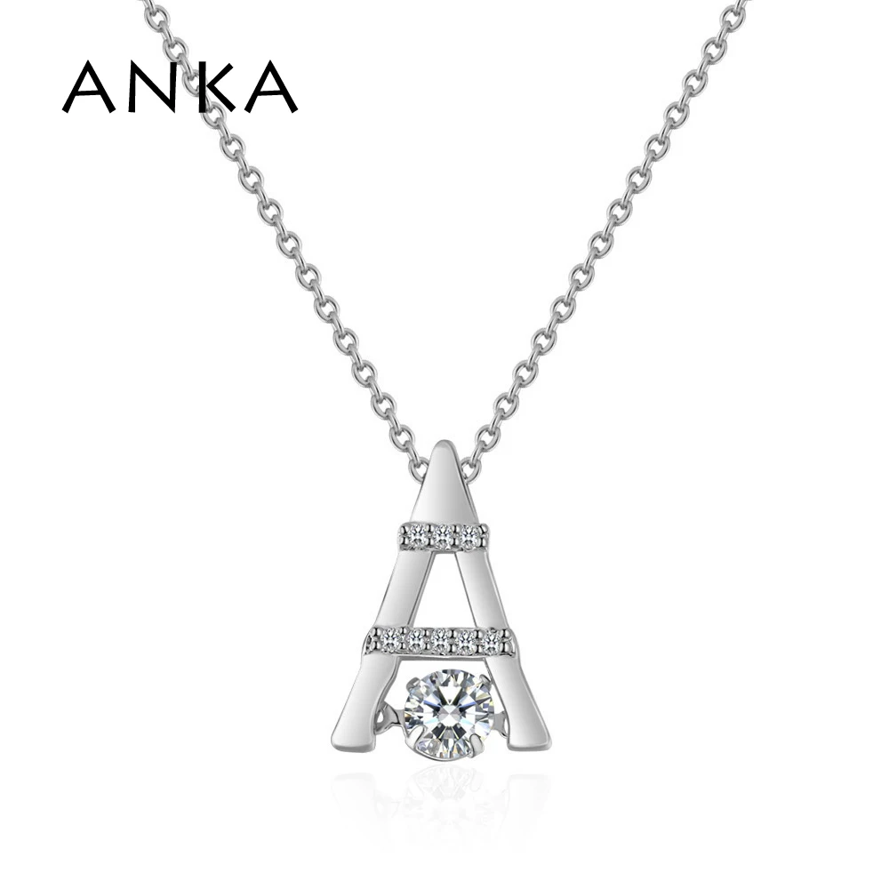 

ANKA Iron Tower Pendant Necklace With AAA Cubic Zirconia Fashion CZ Best Necklace For Friend Christmas Gift #133908