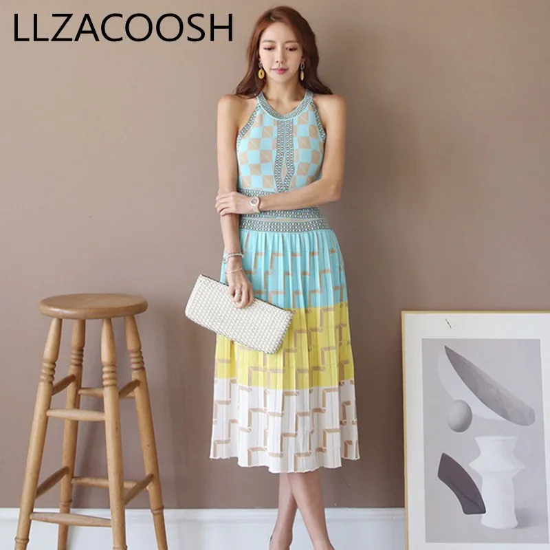 Женское платье свитер в богемном стиле облегающее длинное трикотажное жилет с