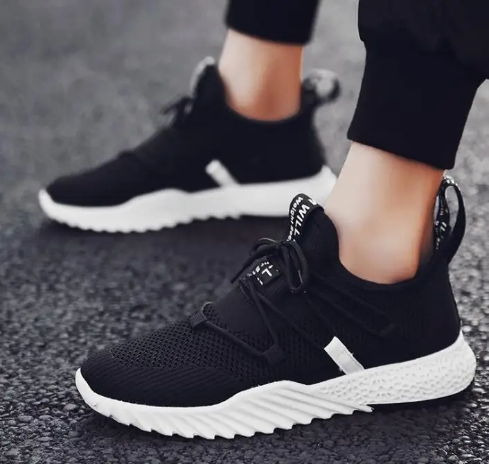 2019 Fashion Black Red Yellow Knit Mesh High Quality Men Shoes Designer Breathable Luxury Brand Casual Sneakers | Обувь