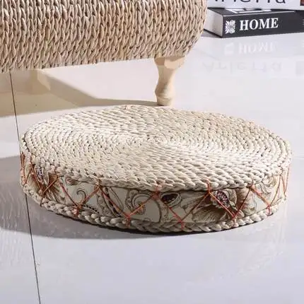 저렴한 수제 옥수수 껍질 매트 일본식 시트 쿠션 다다미 이불 요가 서클 명상 쿠션 무료 배송