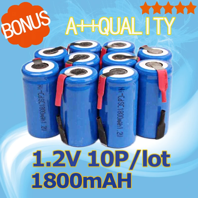 

Gololoo 10 шт./лот 1800 мАч 1,2 в NI-CD никель-кадмиевый аккумулятор fiee доставка и высокое качество