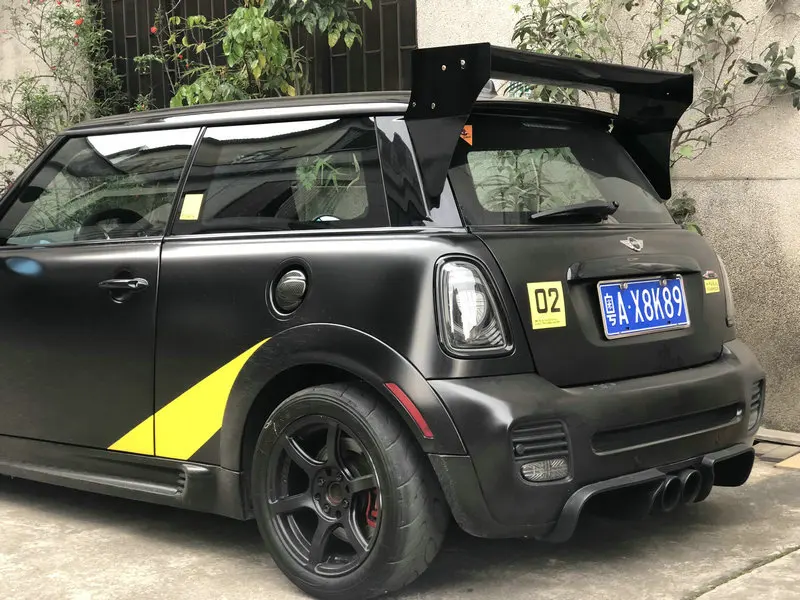 Автомобиль-Стайлинг для Mini Cooper S R56 M7 Стиль углеродного волокна спойлер на крыше(Алюминий конец Кепки) глянцевая отделка заднее крыло двойной комплект режущих насадок