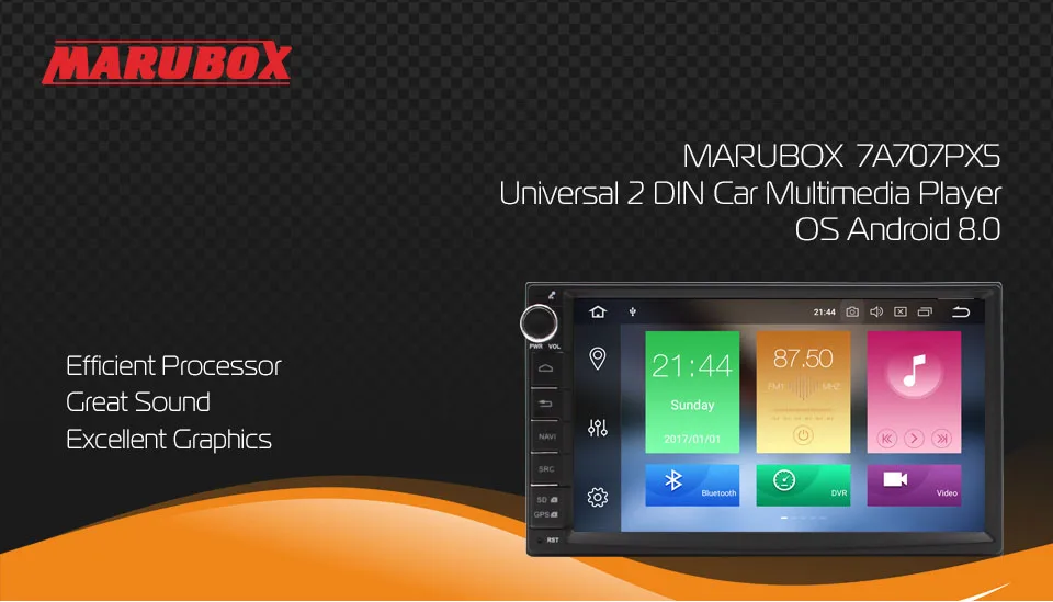 MARUBOX Универсальный 2Din Android 8,0 4 Гб оперативная память " gps навигационная система, стереомагнитола радио Автомобильный мультимедийный плеер Intelligent Head Единичная система 7A707PX5