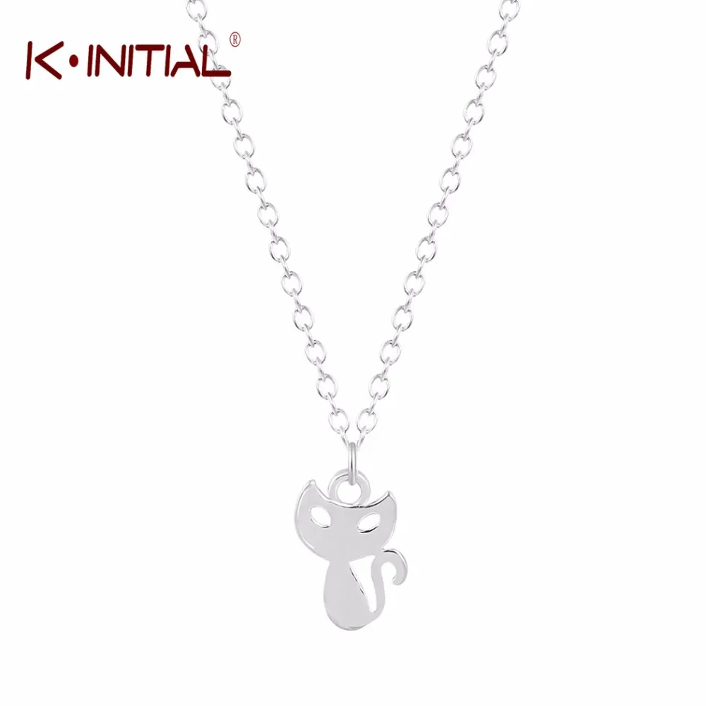 Kinitial 10 шт. позолоченные ожерелья с котом для женщин Kitty ожерелье серебро Шарм