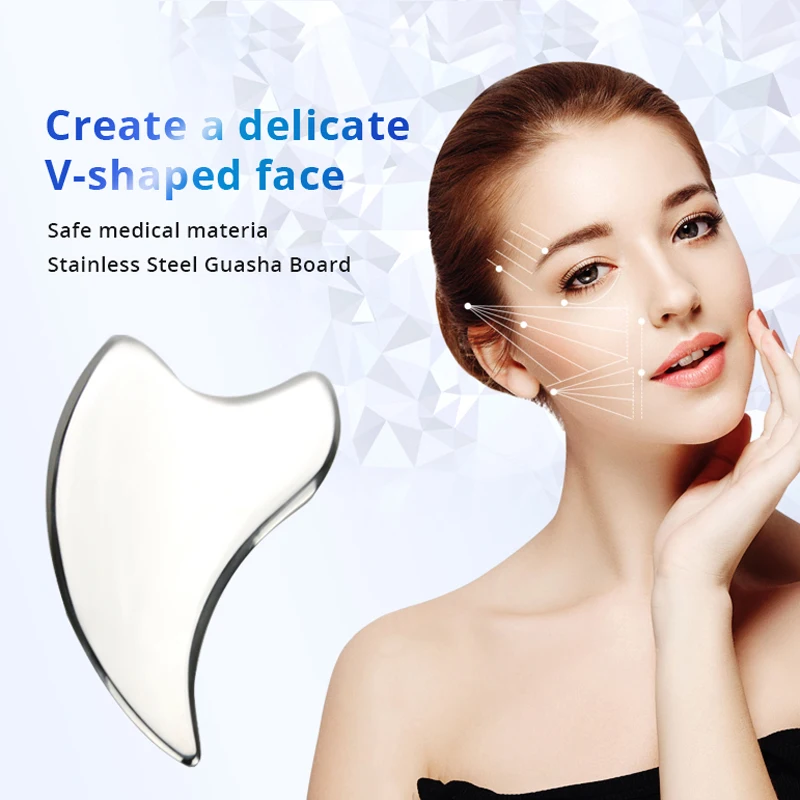 Массажный инструмент из нержавеющей стали Gua Sha для соскабливания доски Guasha