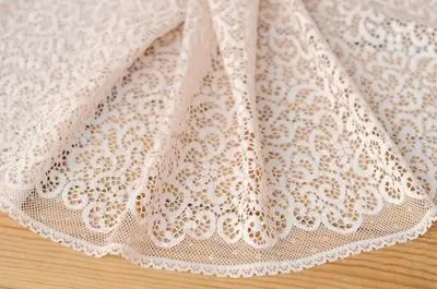 pink as picture 2M/lot 22 cm wide Exquisite beige white pink micro-elastic lace High-end clothing skirt dress decorative lace SC779 - Цвет: pink as picture