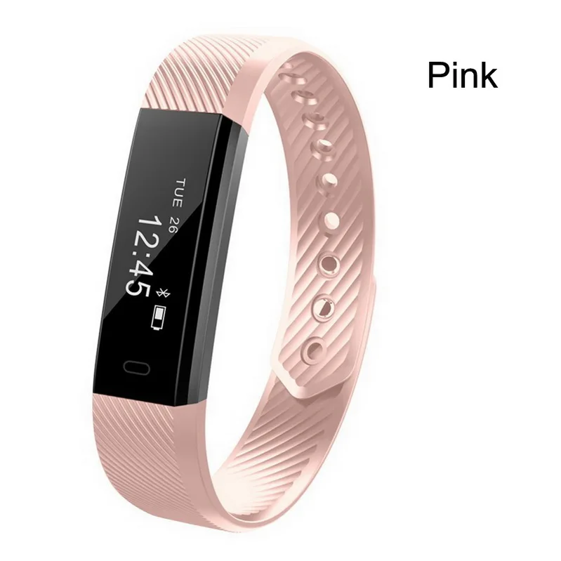 ID115 Pink Фитнес-трекер умный Браслет ID115 Veryfit APP Bluetooth Band монитор активности будильник спортивный браслет для iOS Android - Цвет: ID115 Pink