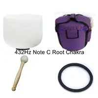 432Hz Note C CVNC 432 Гц 1" Note C/D/E/F/G/A/B матовая кварцевая Поющая чаша+ фиолетовая сумка для переноски - Цвет: 432Hz Note C