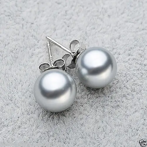 Женские серьги гвоздики с жемчугом 9 10 мм|pearl shell earrings|shell earringsbig earrings women |